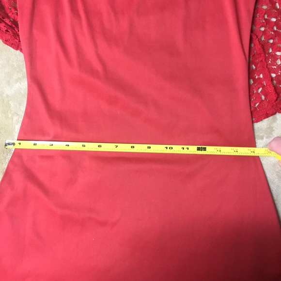 Speechless Red Crochet Overlay Dress 🔥 - Picture 8 of 8